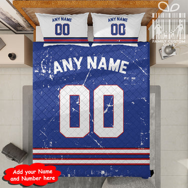 Custom Quilt Sets Buffalo Jersey Personalized Football Premium Quilt Bedding for Men Women